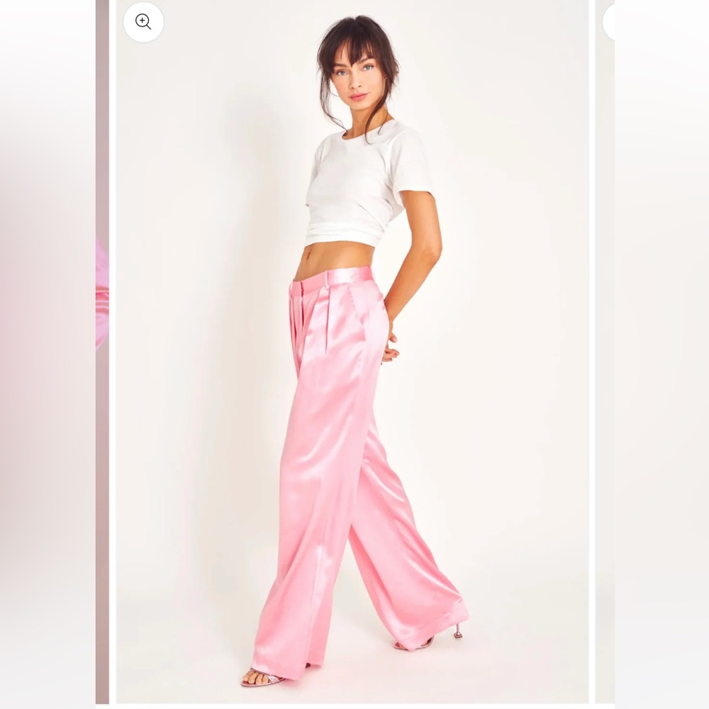 LoveShackFancy Emberlynn Silk Charmeuse Pants NWT